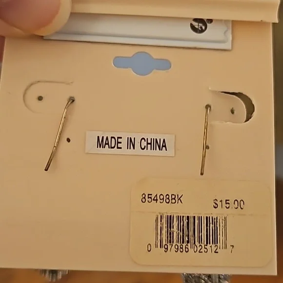 **Clearance** silver and white dangle earrings - Picture 3 of 3